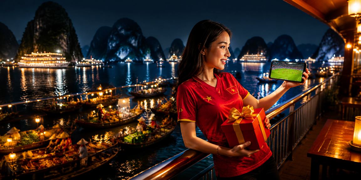 Người dùng Việt xem nội dung bóng đá trực tuyến tại bối cảnh Hạ Long